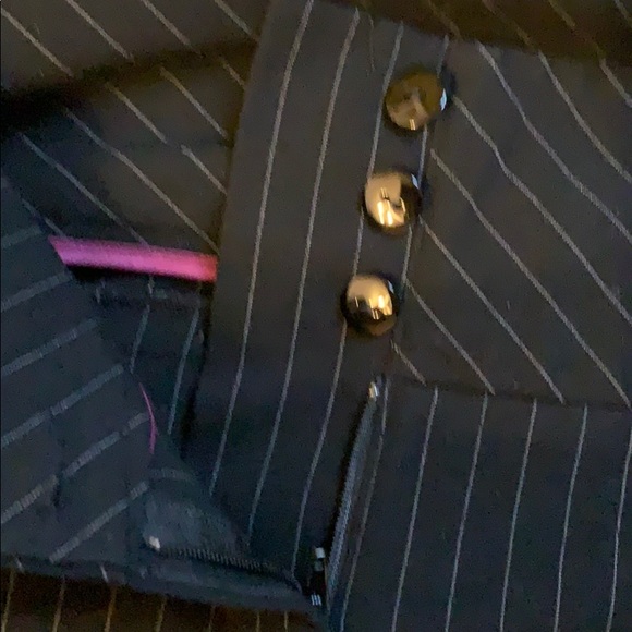 DKNYC Black Pinstripe Pants, High waist, wide leg, Size 2 - Picture 2 of 7